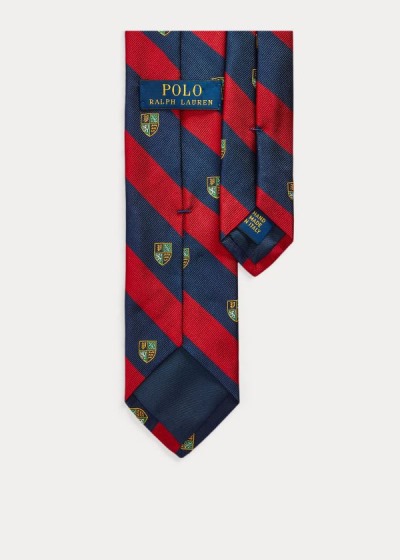 Corbatas Polo Ralph Lauren Hombre Azul Marino / Rojos - Striped Silk Narrow Club - OEXHT1082